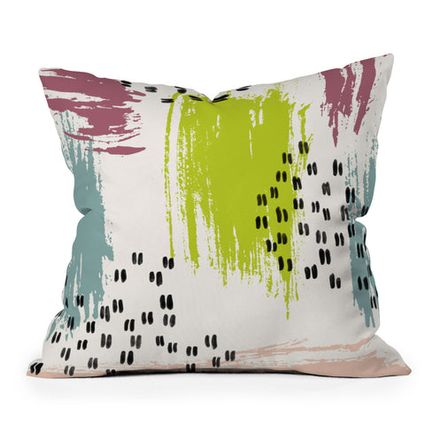 Susanne Kasielke Soft Geometric Marks Outdoor Throw Pillow