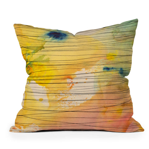 Susanne Kasielke Stripy Collage Outdoor Throw Pillow