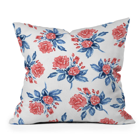 Susanne Kasielke Vintage Rose Outdoor Throw Pillow