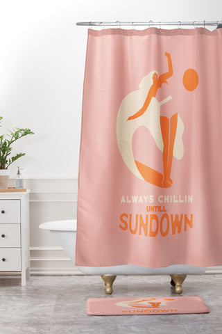 Tasiania Always chillin surfer Shower Curtain And Mat