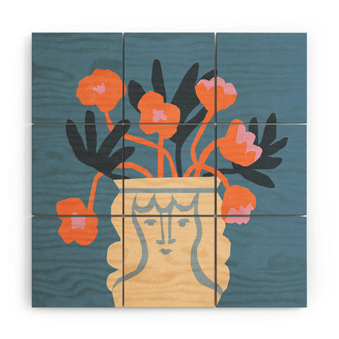 Tasiania Antique head vase Wood Wall Mural