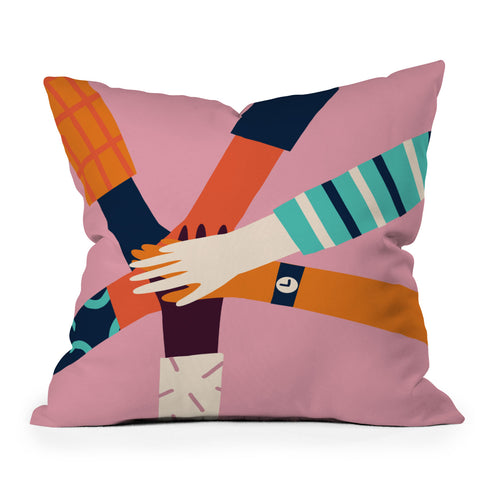 Tasiania Holding hands circle Outdoor Throw Pillow