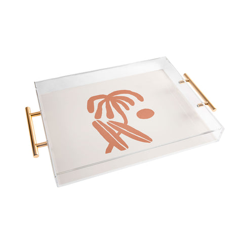 Tasiania Palm and surfboards Acrylic Tray