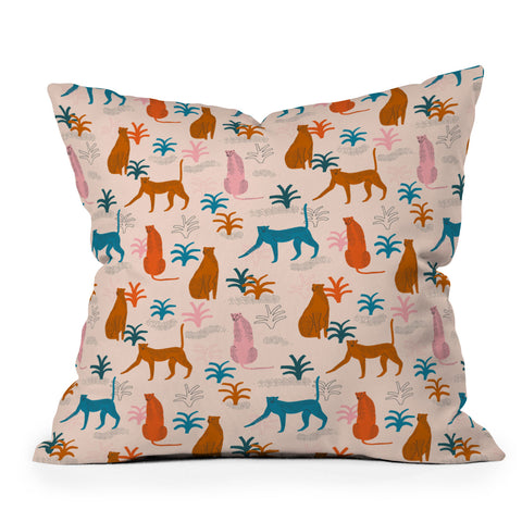 Tasiania Rainbow cheetahs Outdoor Throw Pillow