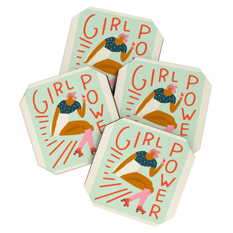 Tasiania Roller skating girl Coaster Set