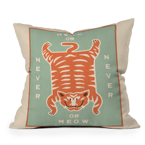 Tasiania Tiger Meow or Never Outdoor Throw Pillow