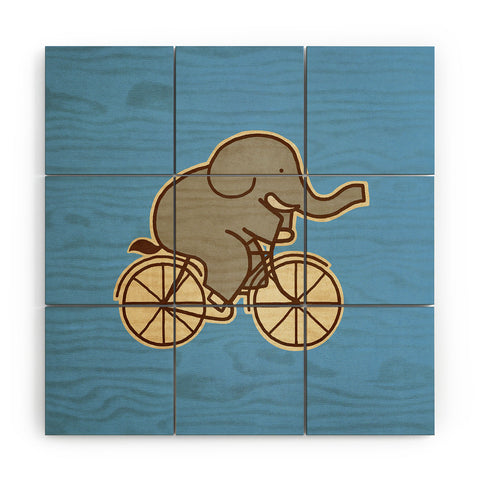 Terry Fan Elephant Cycle Wood Wall Mural