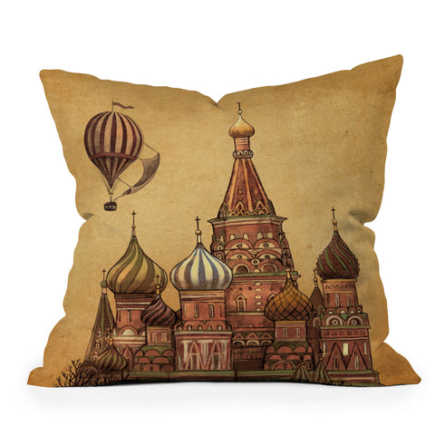Terry Fan Moving To Moscow Outdoor Throw Pillow