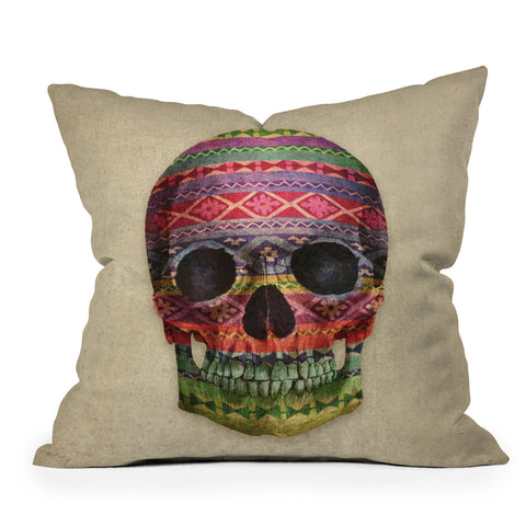 Terry Fan Navajo Skull Outdoor Throw Pillow