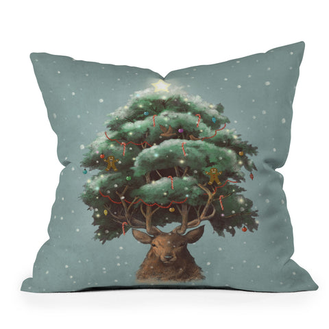 Terry Fan Old Growth Outdoor Throw Pillow