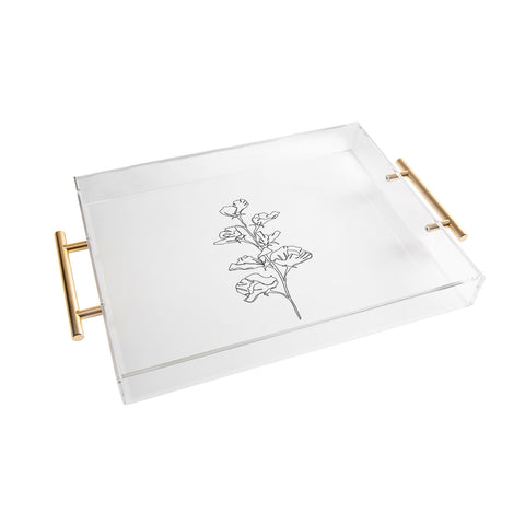 The Colour Study Cotton flower illustration Acrylic Tray