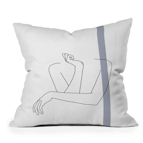 The Colour Study Crossed arms Anna Stripe Outdoor Throw Pillow