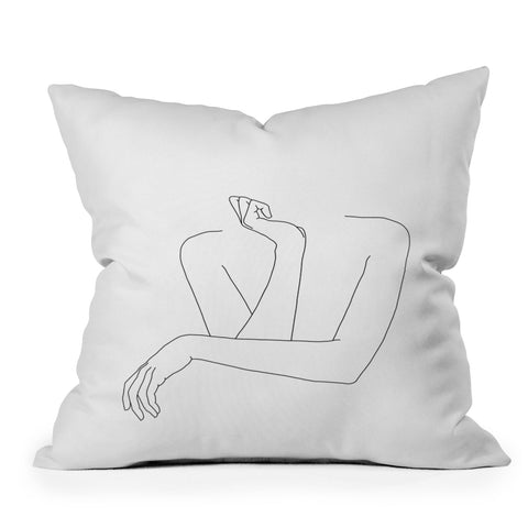 The Colour Study Crossed arms illustration Anna Outdoor Throw Pillow