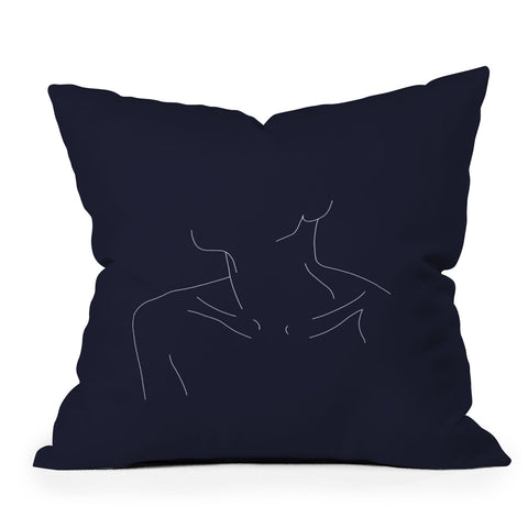 The Colour Study Female Illustration Ali Blue Outdoor Throw Pillow