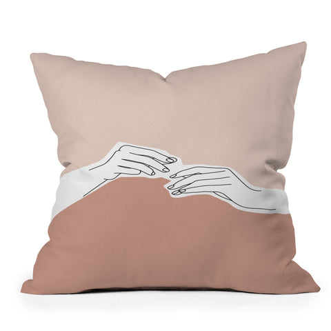The Colour Study Hands Illustration Pamela Outdoor Throw Pillow