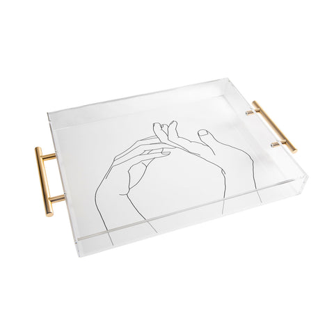 The Colour Study Hands line drawing Abi Acrylic Tray