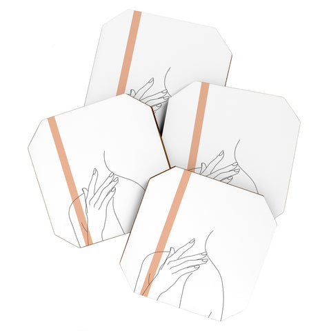 The Colour Study Illustration Danna Stripe Coaster Set