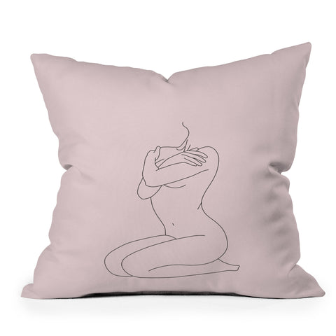 The Colour Study Life Drawing Blush Outdoor Throw Pillow