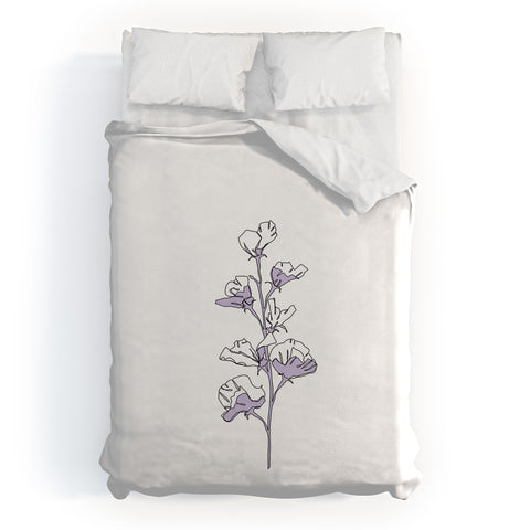 The Colour Study Lilac Cotton Flower Duvet Cover