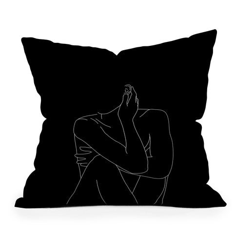 The Colour Study Nude figure illustration Celi Outdoor Throw Pillow