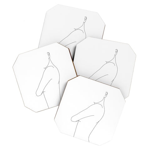 The Colour Study Side pose illustration Coaster Set