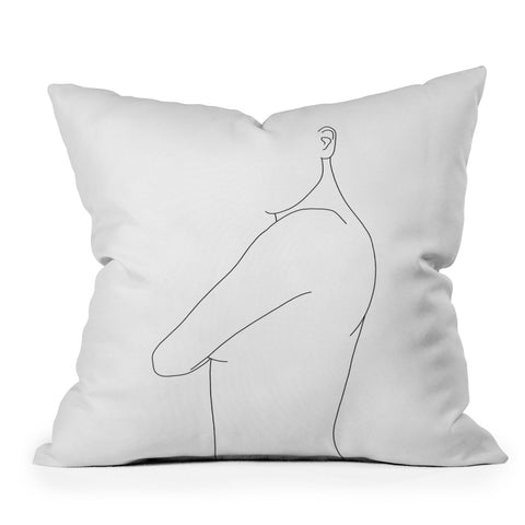 The Colour Study Side pose illustration Outdoor Throw Pillow