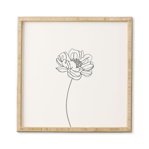The Colour Study Single flower drawing Hazel Framed Wall Art