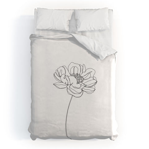 The Colour Study Single flower drawing Hazel Duvet Cover