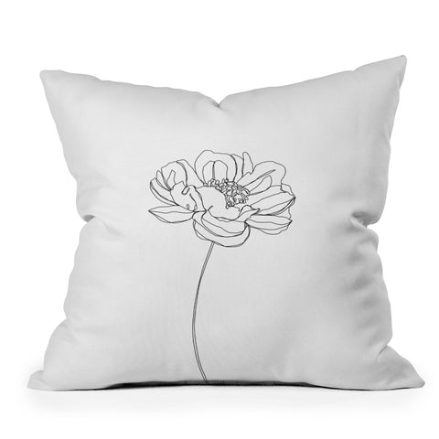 The Colour Study Single flower drawing Hazel Outdoor Throw Pillow