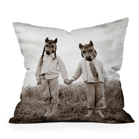 The Light Fantastic Sister And Brother Outdoor Throw Pillow