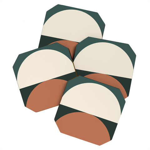 The Old Art Studio Abstract Geometric 01E Coaster Set