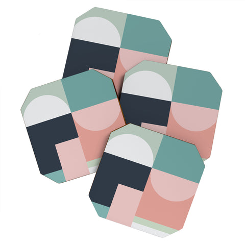 The Old Art Studio Abstract Geometric 06 Coaster Set