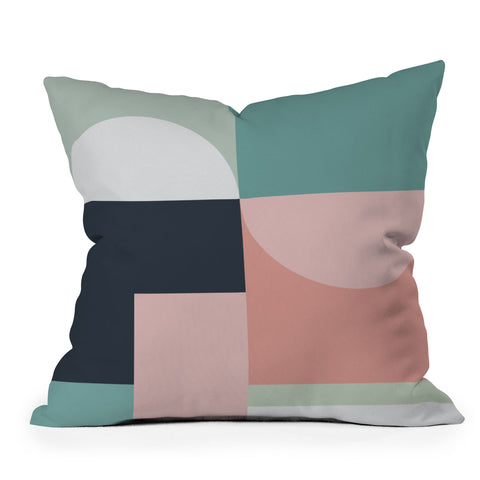 The Old Art Studio Abstract Geometric 06 Outdoor Throw Pillow