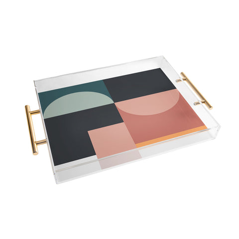The Old Art Studio Abstract Geometric 07 Acrylic Tray