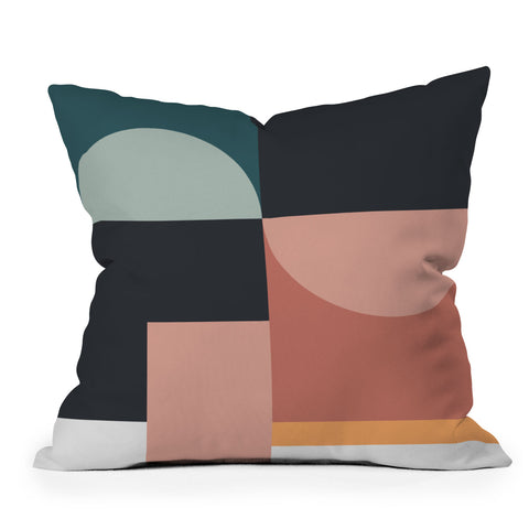 The Old Art Studio Abstract Geometric 07 Outdoor Throw Pillow