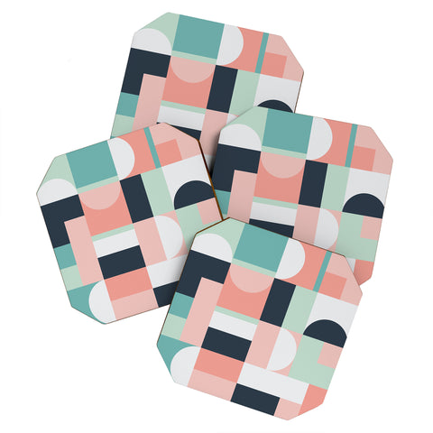 The Old Art Studio Abstract Geometric 08 Coaster Set