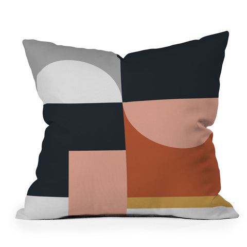 The Old Art Studio Abstract Geometric 09 Outdoor Throw Pillow