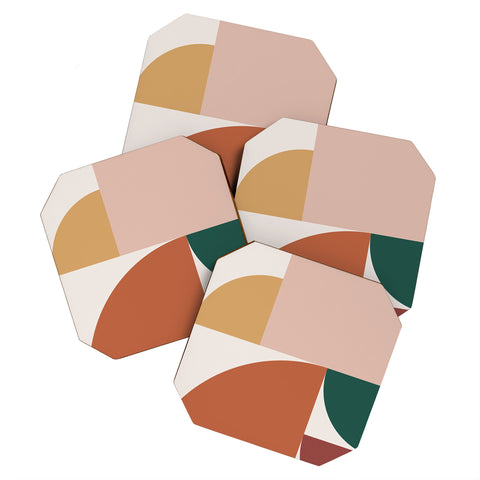 The Old Art Studio Abstract Geometric 10 Coaster Set