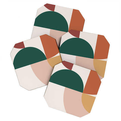 The Old Art Studio Abstract Geometric 12 Coaster Set