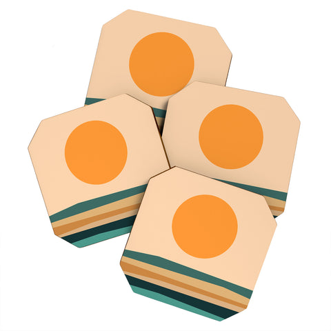 The Old Art Studio Abstract Landscape 10B Coaster Set