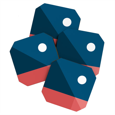 The Old Art Studio Geometric Landscape 10 Coaster Set