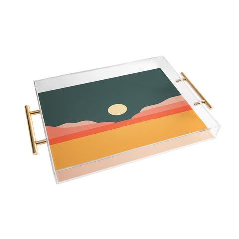 The Old Art Studio Geometric Landscape 14 Acrylic Tray