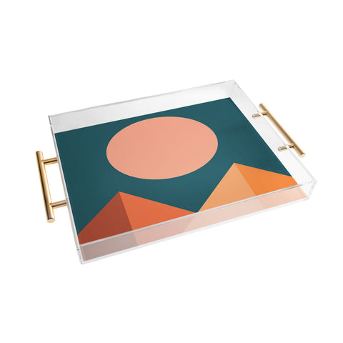 The Old Art Studio Geometric Mountains Acrylic Tray