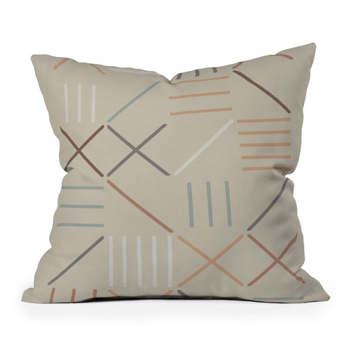 The Old Art Studio Geometric Shapes 05 Outdoor Throw Pillow