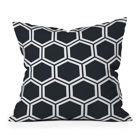 The Old Art Studio Hexagon Black Outdoor Throw Pillow