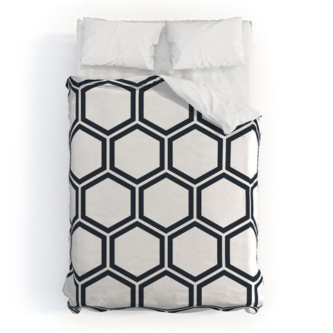The Old Art Studio Hexagon White Duvet Cover