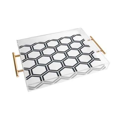 The Old Art Studio Hexagon White Acrylic Tray