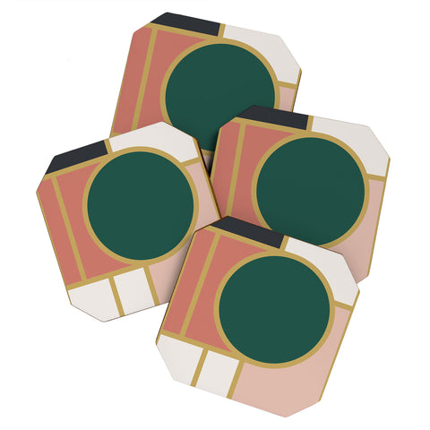 The Old Art Studio Maximalist Geometric 05B Coaster Set