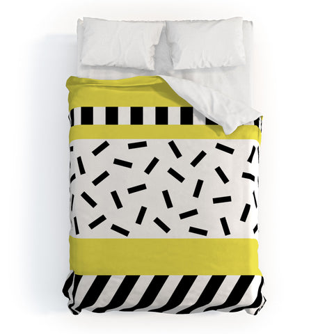 The Old Art Studio Memphis Geometric Yellow Duvet Cover