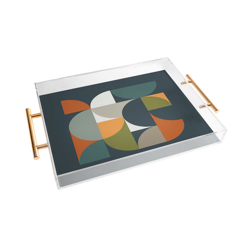 The Old Art Studio Mid Century Geometric 122 Acrylic Tray